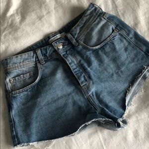 High waisted denim shorts
